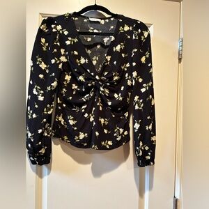 Sophie Rue Black Floral Twist Blouse